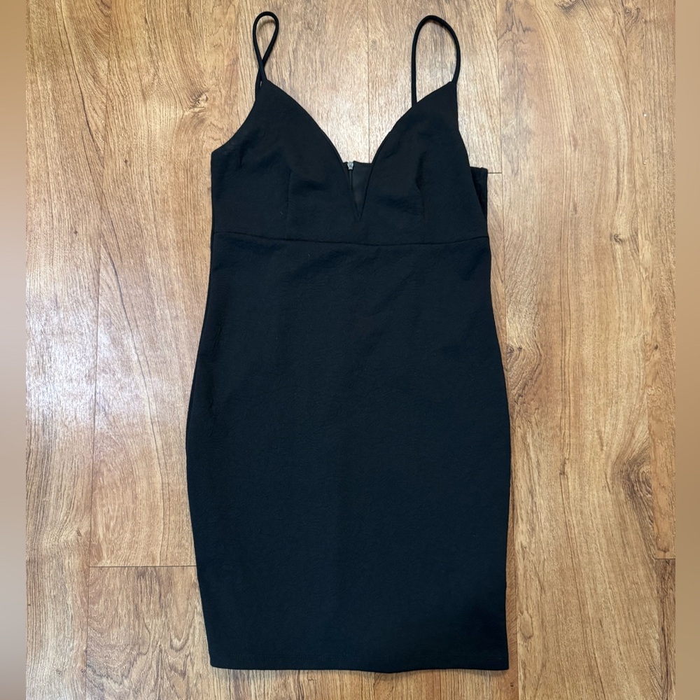 Forever 21 Women’s Large L Black Going Out Date Night LBD Dress Spaghetti Straps